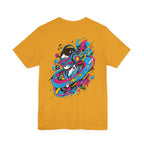 Retro Cosmic DJ T‑Shirt — Neon Vinyl Music Graphic Tee